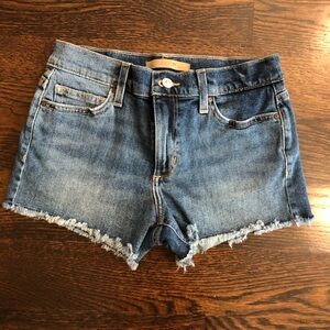 Joe's Jeans Frayed Hem Blue Jean Shorts